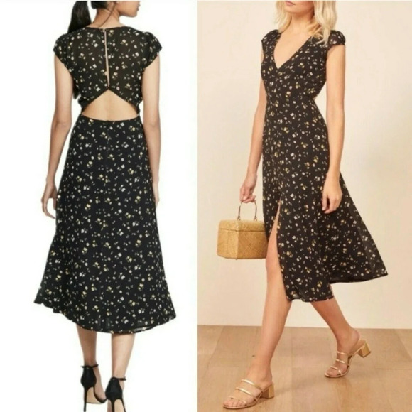 Reformation Wellfleet Venezia Floral Midi Dress Multicolor 33777 - Picture 2 of 11